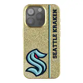 Keyscaper - NHL - Seattle Kraken Sidebar Bling iPhone Case - 15 - Gold