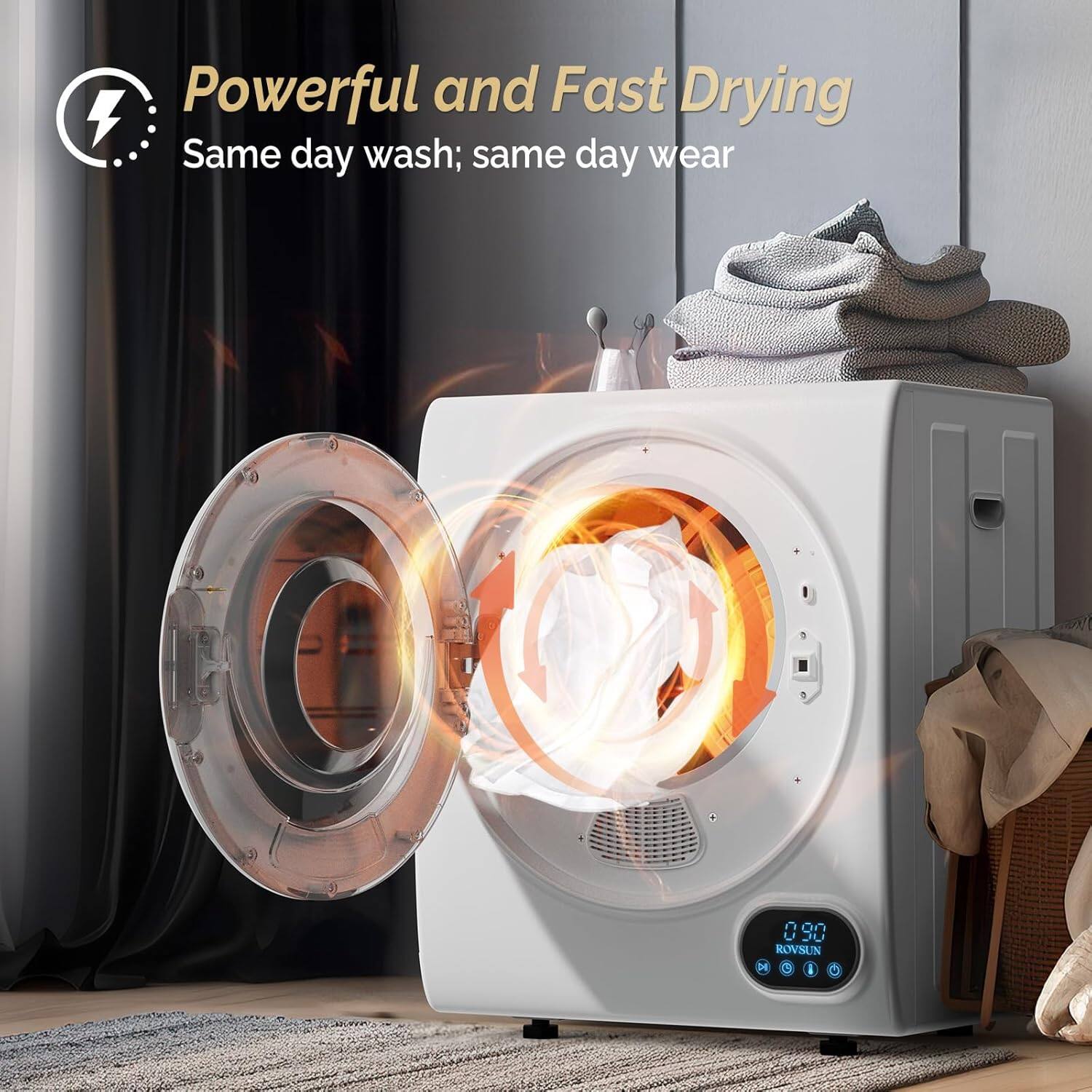 Powerful and Fast Drying  
Same day wash; same day wear