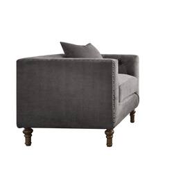 Manhattan Lane - Fabric Upholstered Wooden Sofa Chair with Nail Head Trim - Gray