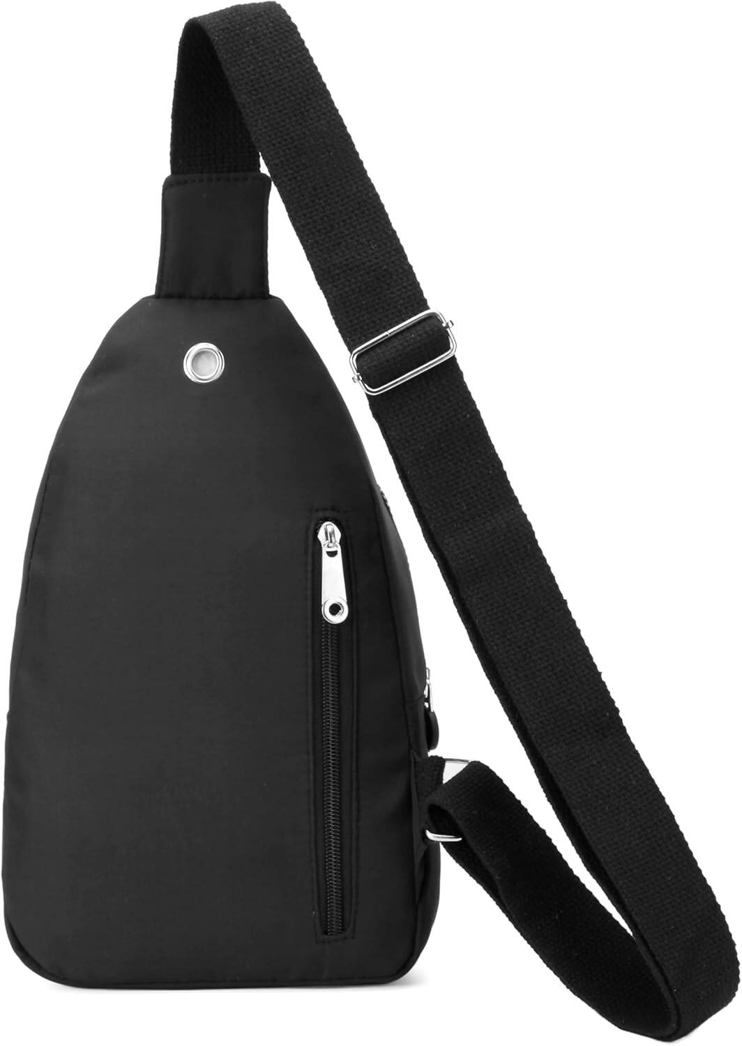 Alt View 1. Live At Space - Small Sling Backpack Crossbody Women, Chest Daypack Fanny Cross Outdoors Hiking Traveling Black - L Black.