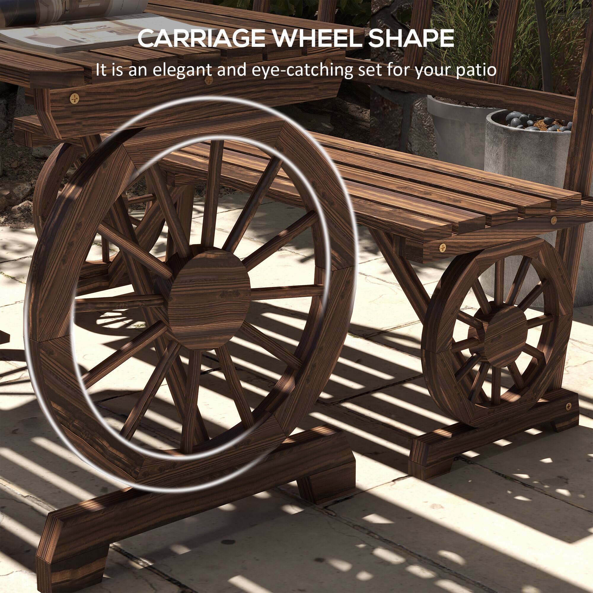CARRIAGE WHEEL SHAPE
It is an elegant and eye-catching set for your patio