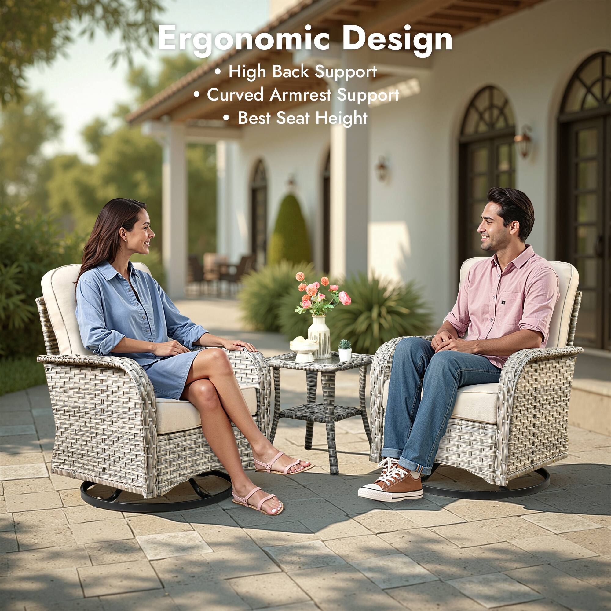 Ergonomic Design  
- High Back Support  
- Curved Armrest Support  
- Best Seat Height