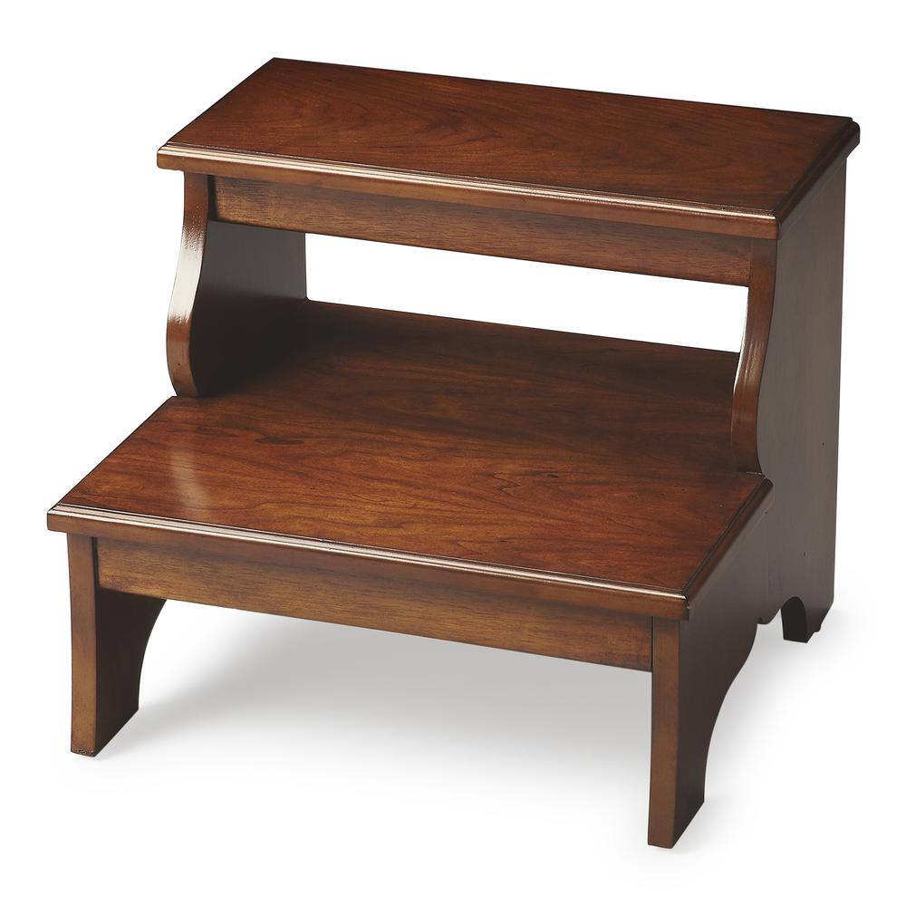 Angle. Butler Specialty - Melrose Step Stool - Medium Brown.