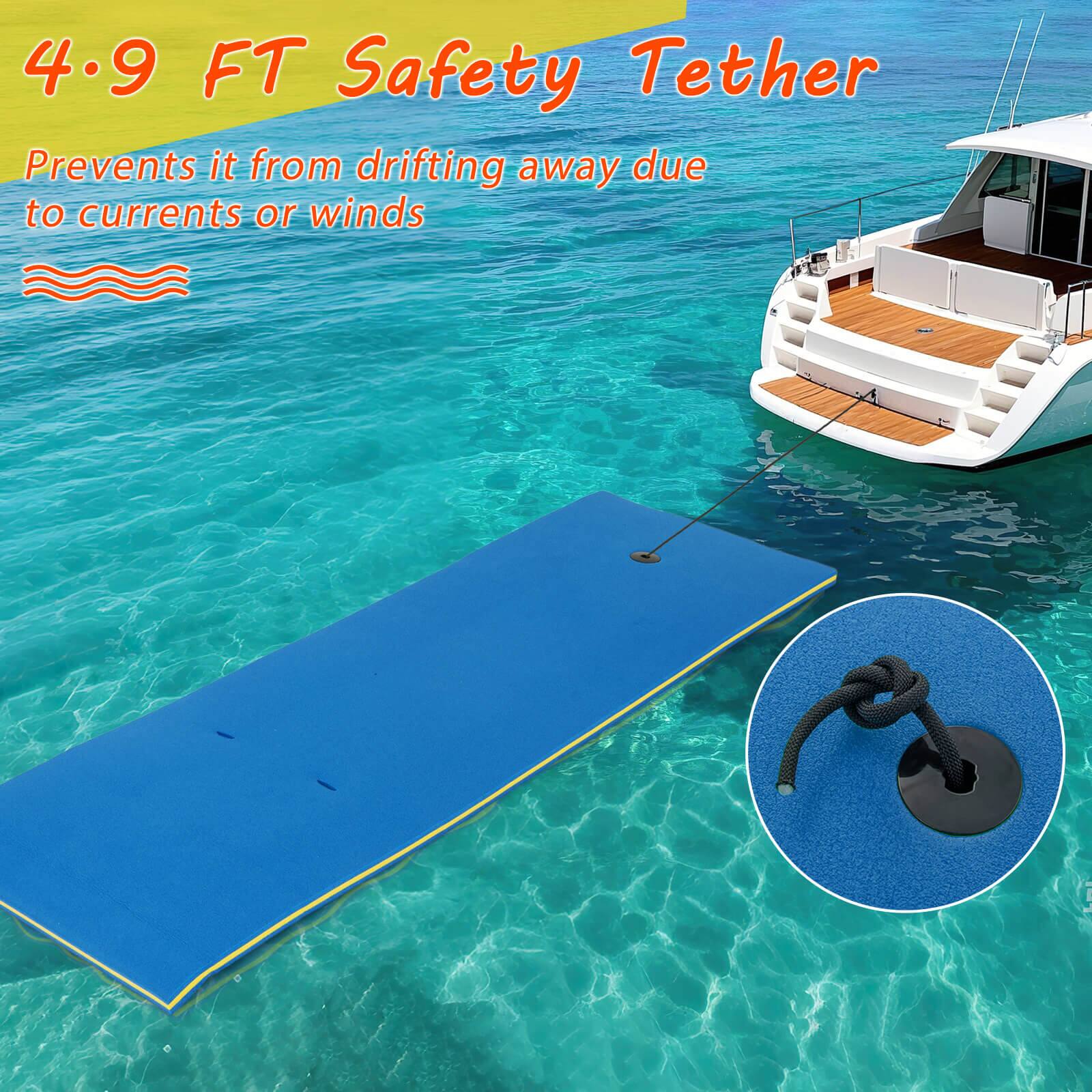 4.9 FT Safety Tether  
Prevents it from drifting away due to currents or winds