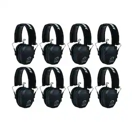 Walkers - Walker's Razor Slim Ultra Low Profile Compact Design Earmuffs 8-Pack - Black