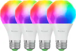 Nanoleaf - Matter A19 Smart LED Light Bulb - WiFi & Matter-Enabled (4 Pack) - Multicolor - Front_Zoom