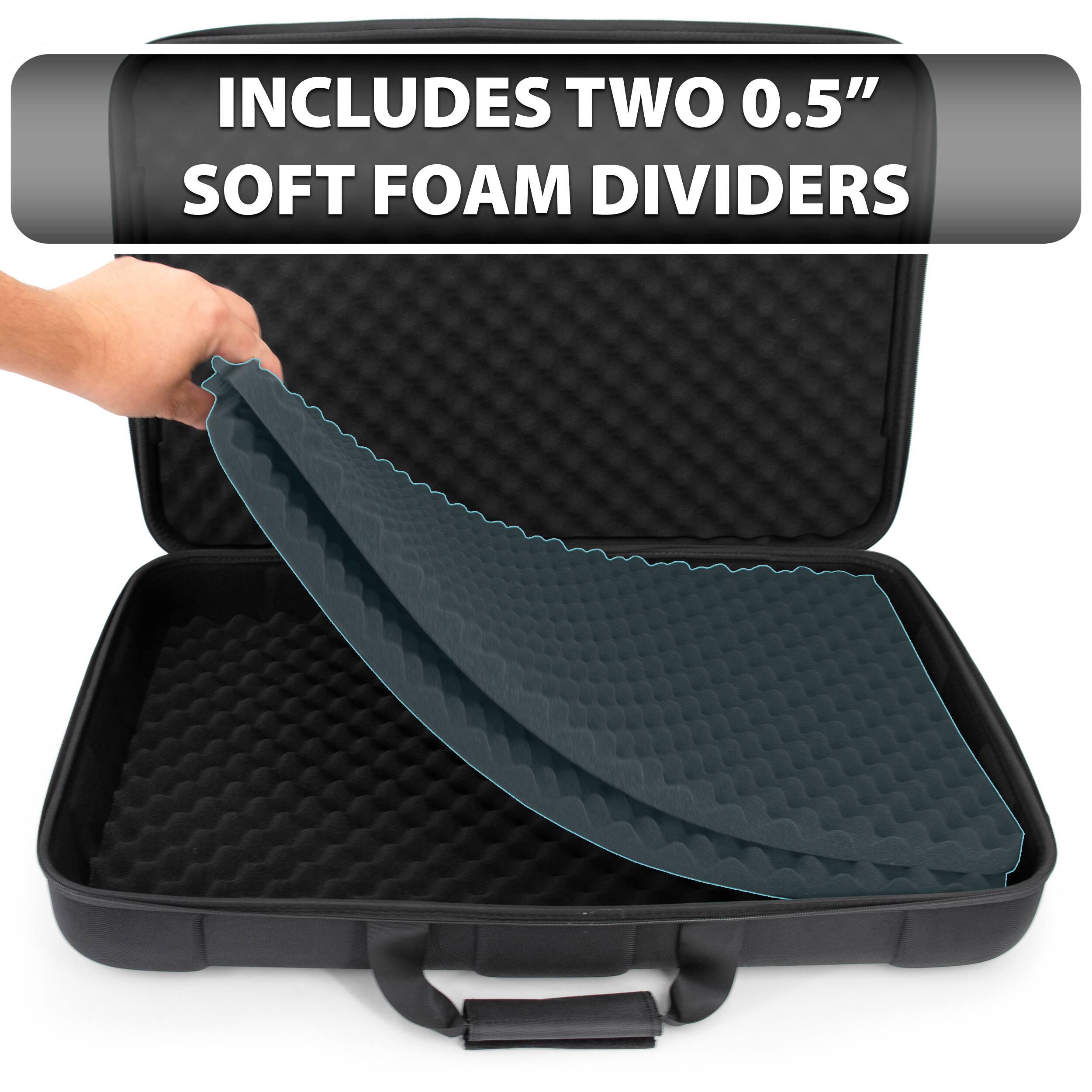INCLUDES TWO 0.5" SOFT FOAM DIVIDERS