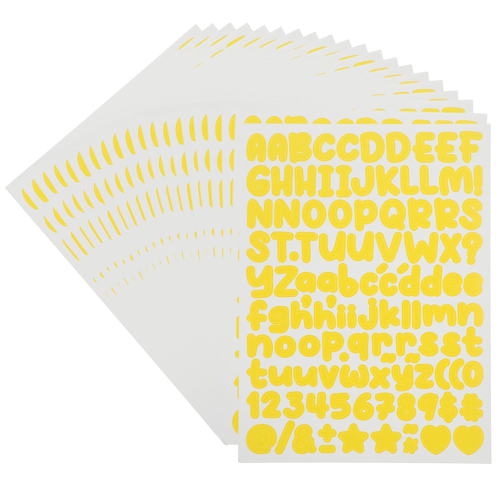 "Unique Bargains - 30 Sheets Letter Stickers, 3360pcs 1/2"" Vinyl Letter/Number Stickers for Mailbox, Poster Board, Scrapbooking, Bottle - Yellow" price history on PriceWatchPro