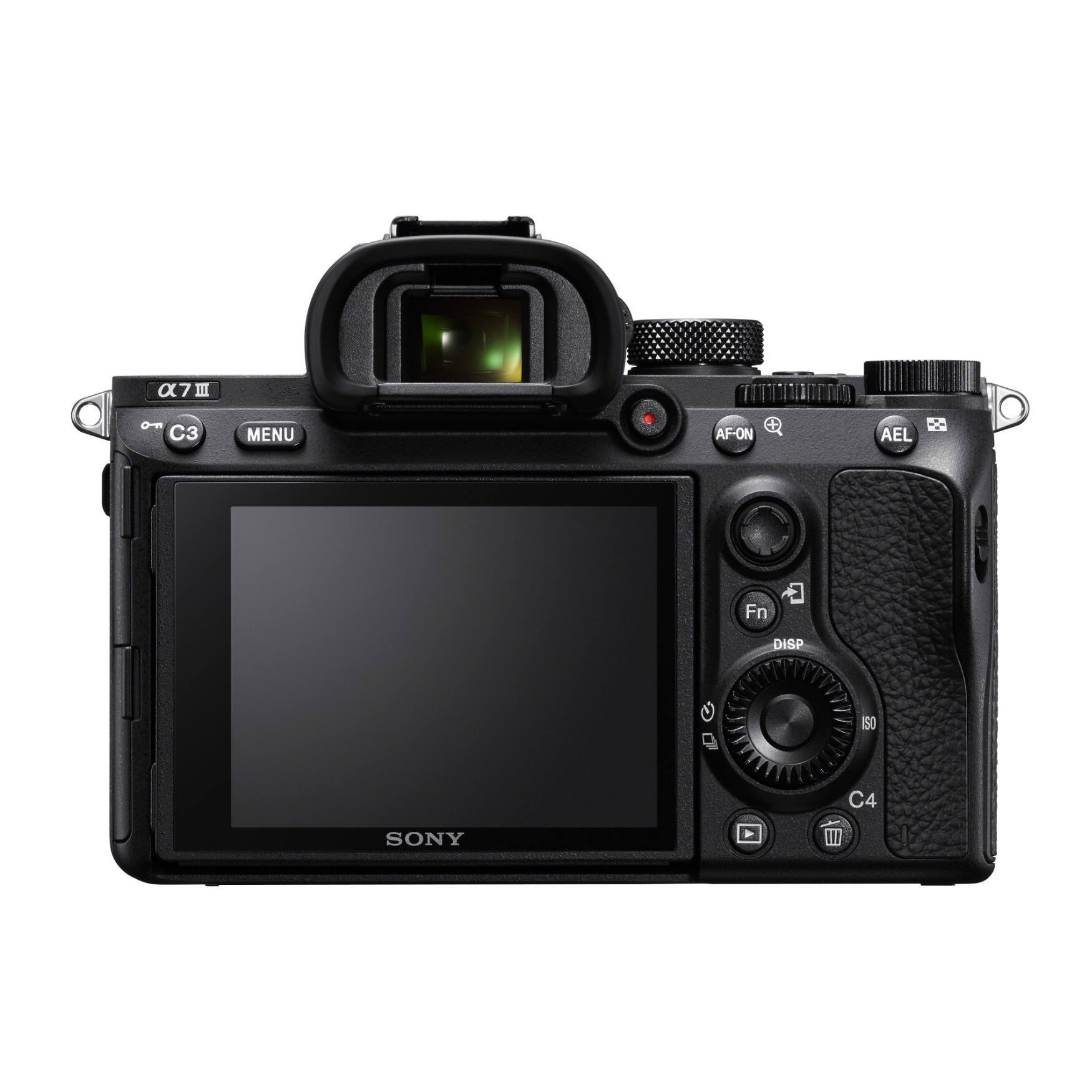 a7 III, Omm, 3, MENU, AF-ON, AEL, Fn, DISP, 0, 1S0, C4, SONY