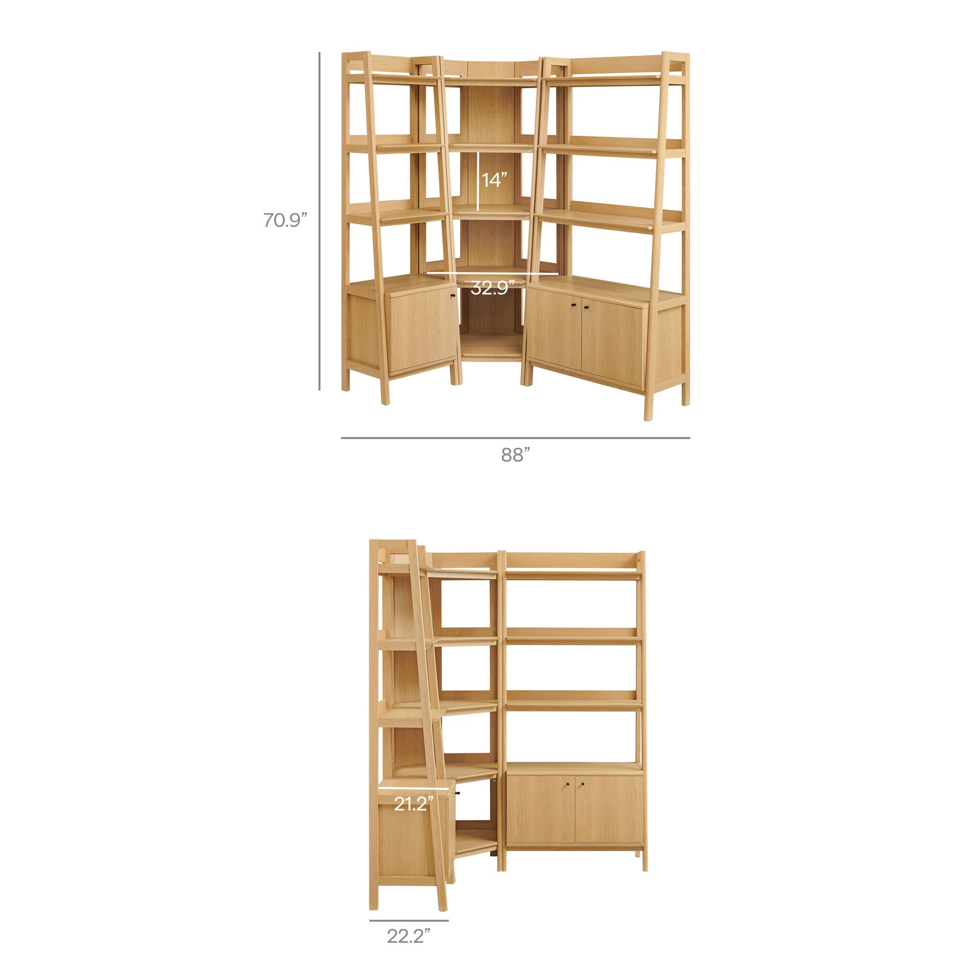 - Height: 70.9"
- Width: 88"
- Depth: 32.9"
- Shelf Height: 14"
- Drawer Height: 11.9"
- Side Height: 21.2"
- Side Width: 22.2"