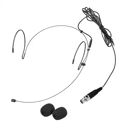 Front. Unique Bargains - Ear Hook Headset Microphone Double Over Ear Omnidirectional Wired Condenser with Mini XLR 3 Pin TA3F Plug 3.9ft Cable - Black.