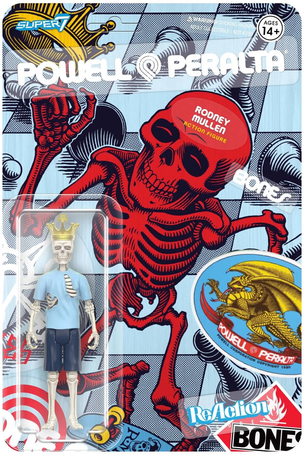Rodney Mullen - Super7 - Powell-Peralta - ReAction Wv5 - Rodney Mullen (Animal Chin) - COLLECTABLES - Multicolor