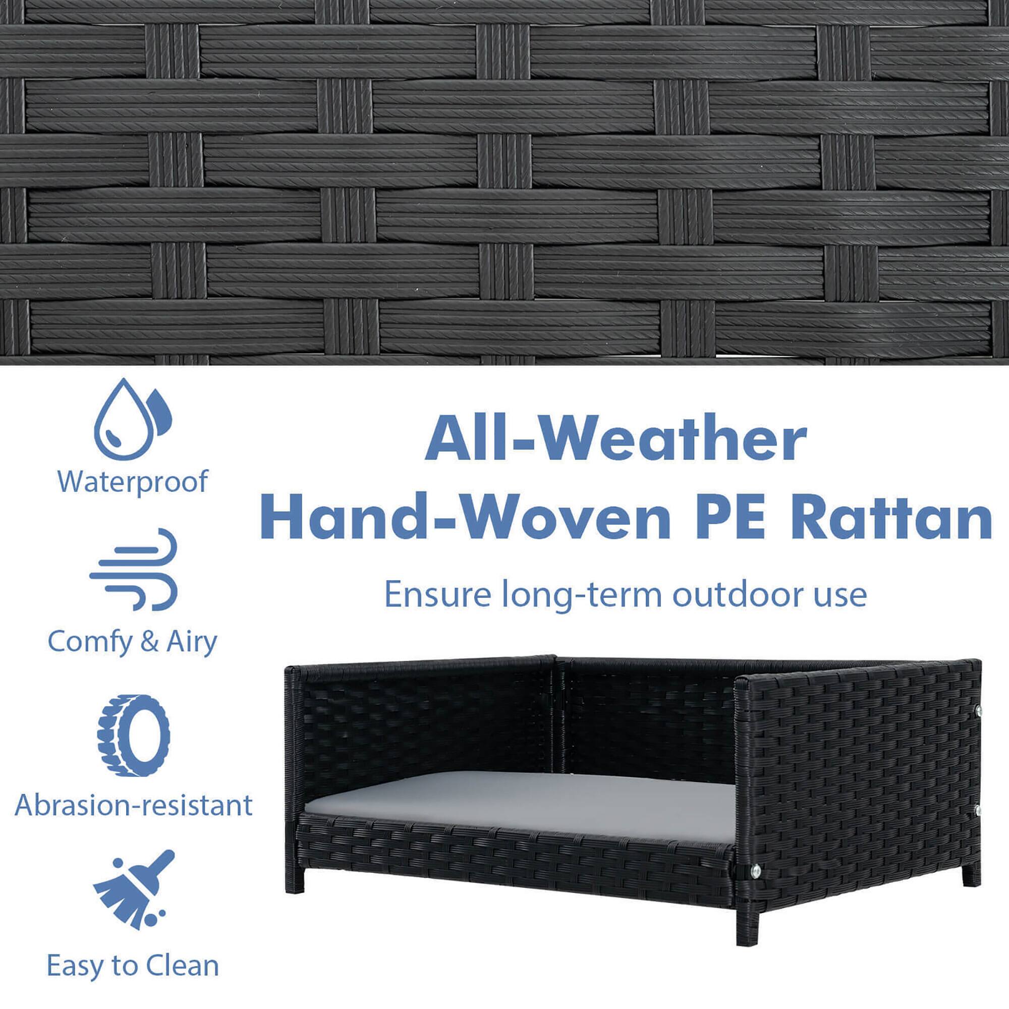 All-Weather Hand-Woven PE Rattan  
Ensure long-term outdoor use  

- Waterproof  
- Comfy & Airy  
- Abrasion-resistant  
- Easy to Clean