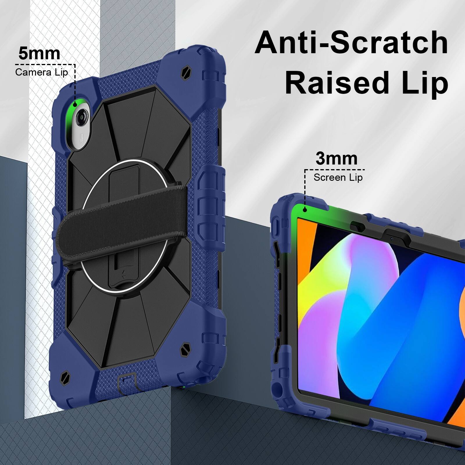 5mm Camera Lip  
Anti-Scratch Raised Lip  
3mm Screen Lip