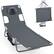 Front. Costway - Costway Patio Tanning Chair,Folding Beach Lounge Chair with 5-Position Adjustable Backrest - Gray.