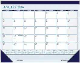 House of Doolittle - 2026 Contempo 22" x 17" Monthly Desk Pad Calendar - Blue
