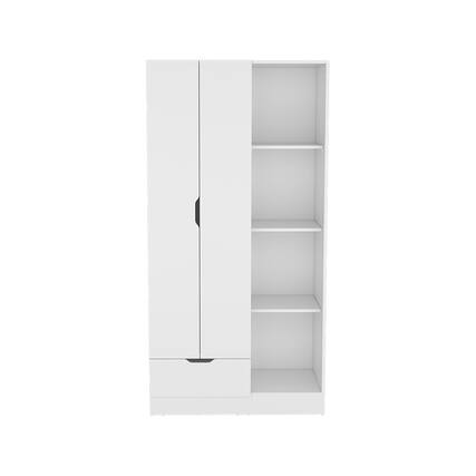 Front. TinyHomie - Armoire Dover Bedroom White - White.
