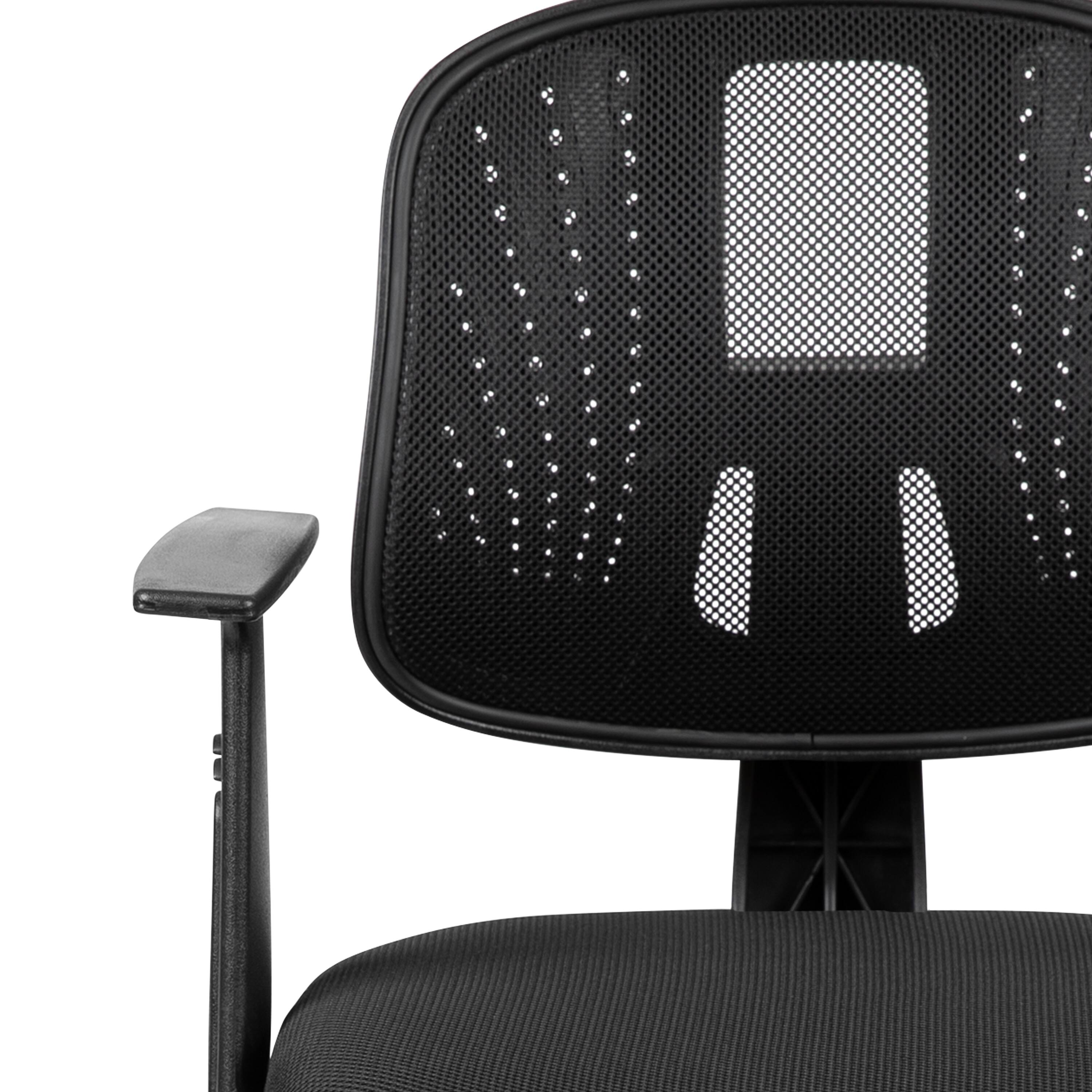 Alt View 10. Emma + Oliver - Pivot Back Mesh Swivel Task Office Chair with Arms - Black.
