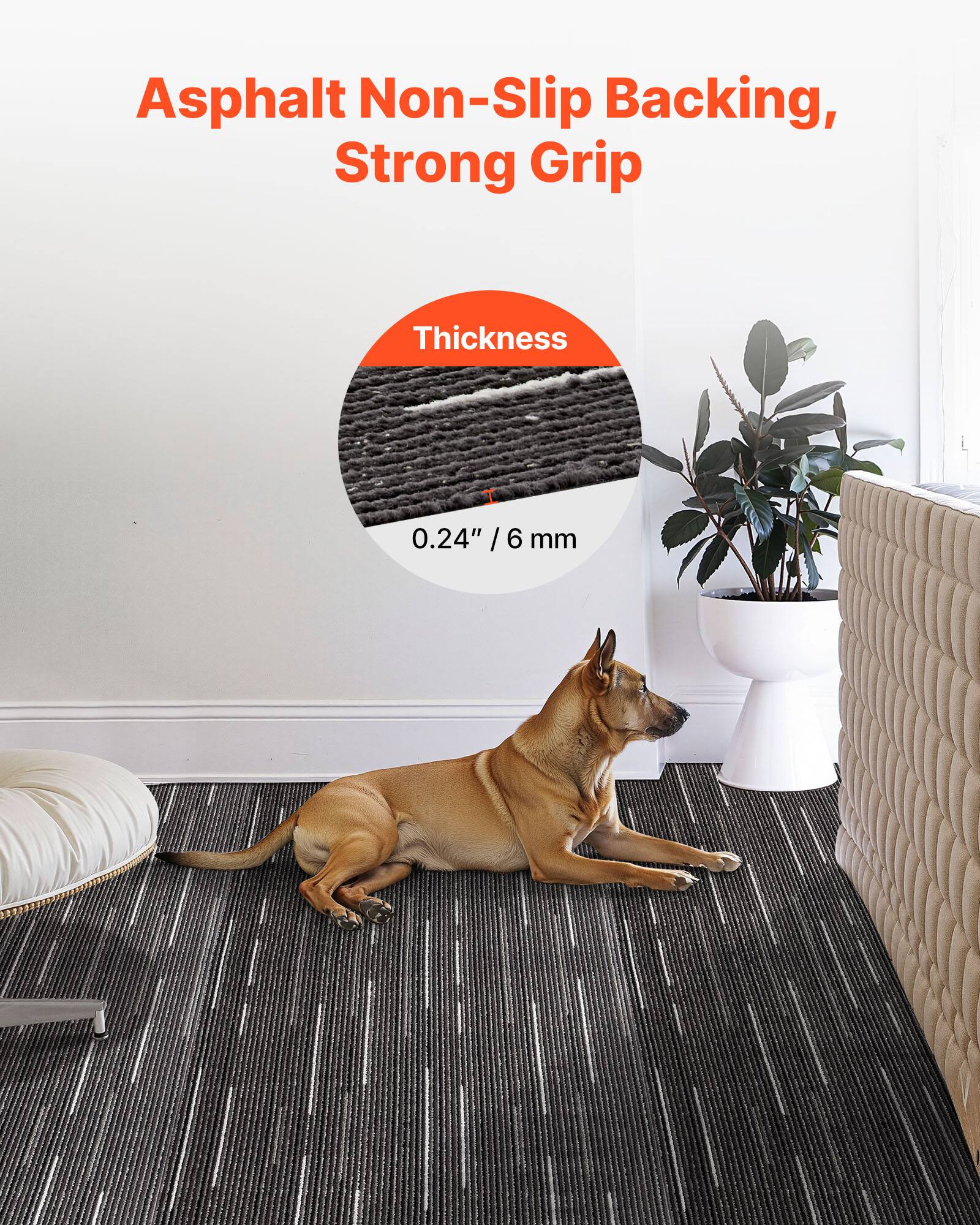 Asphalt Non-Slip Backing, Strong Grip

Thickness
0.24" / 6 mm