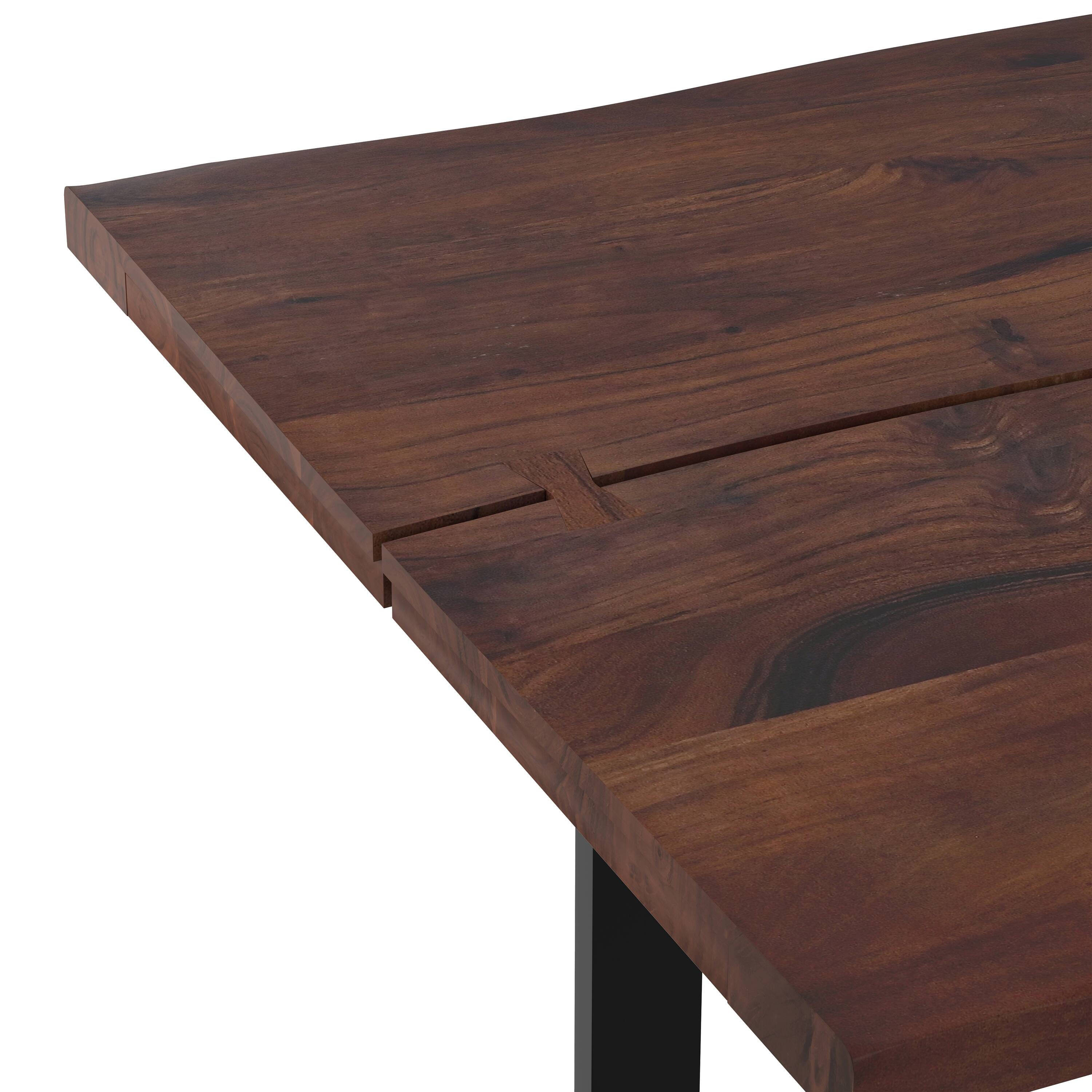 Alt View 4. Simpli Home - Fieldcrest 72 inch x 36 inch Rectangle Modern Industrial Dining Table in Dark Walnut - Dark Walnut.