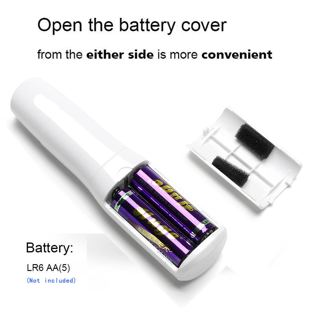 Open the battery cover from the either side is more convenient

Battery: LR6 AA(5) (Not included)