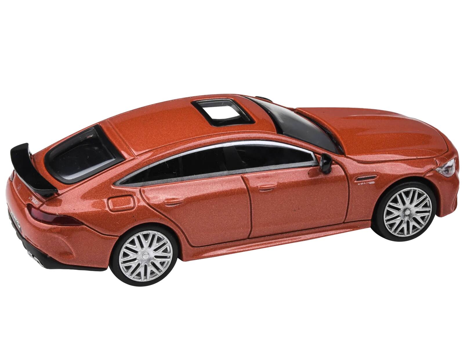 Angle. Paragon - 2018 Mercedes-AMG GT 63 S Copper Orange Metallic 1/64 Diecast Model Car by Paragon Models - Copper Orange Metallic.