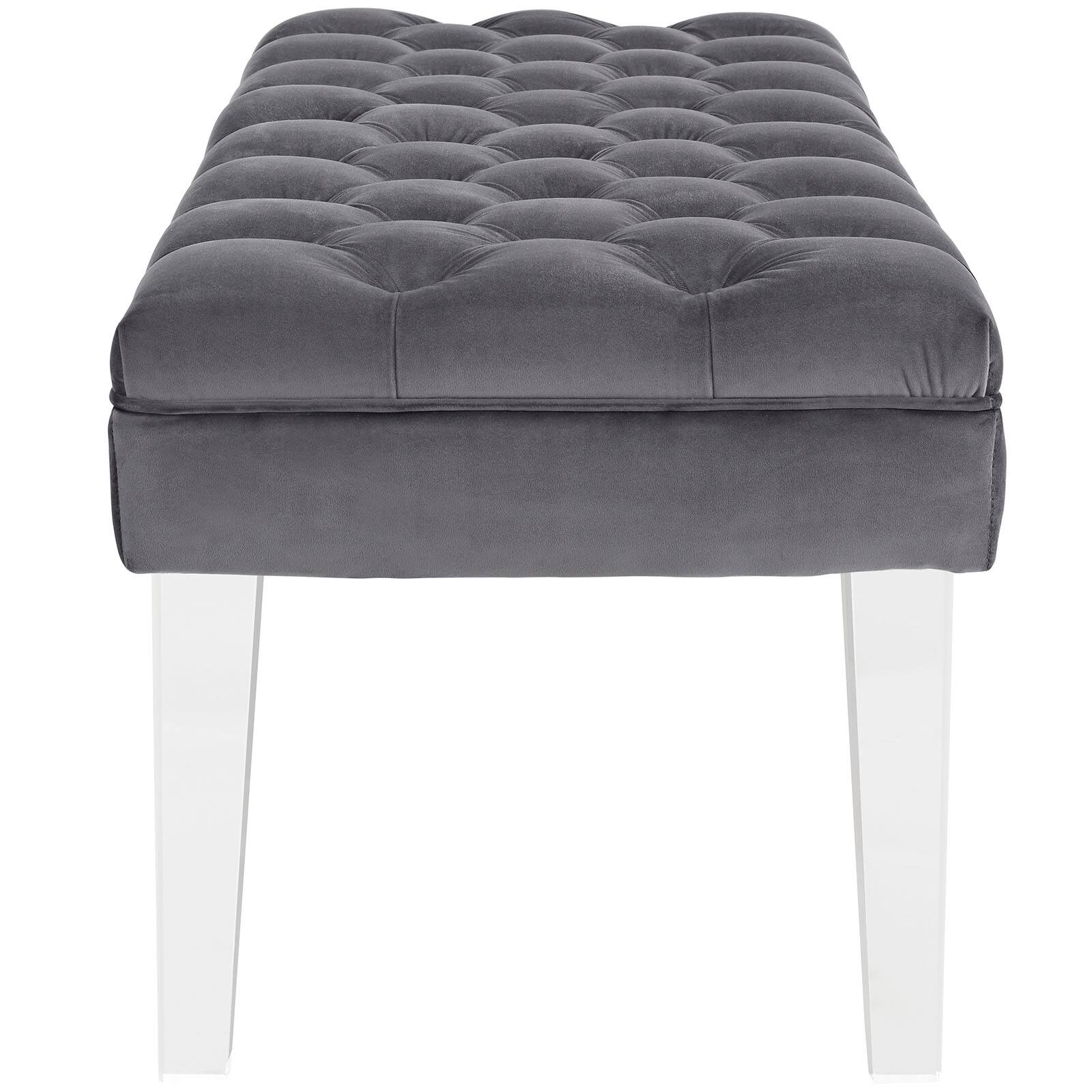 Back. Modway - Valet Performance Velvet Bench by Modway - Gray.