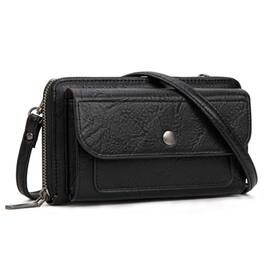 Vulpecula Spade - Crossbody Purses for Women Wristlet Wallets with Phone Pocket & Credit Card Slots - Black