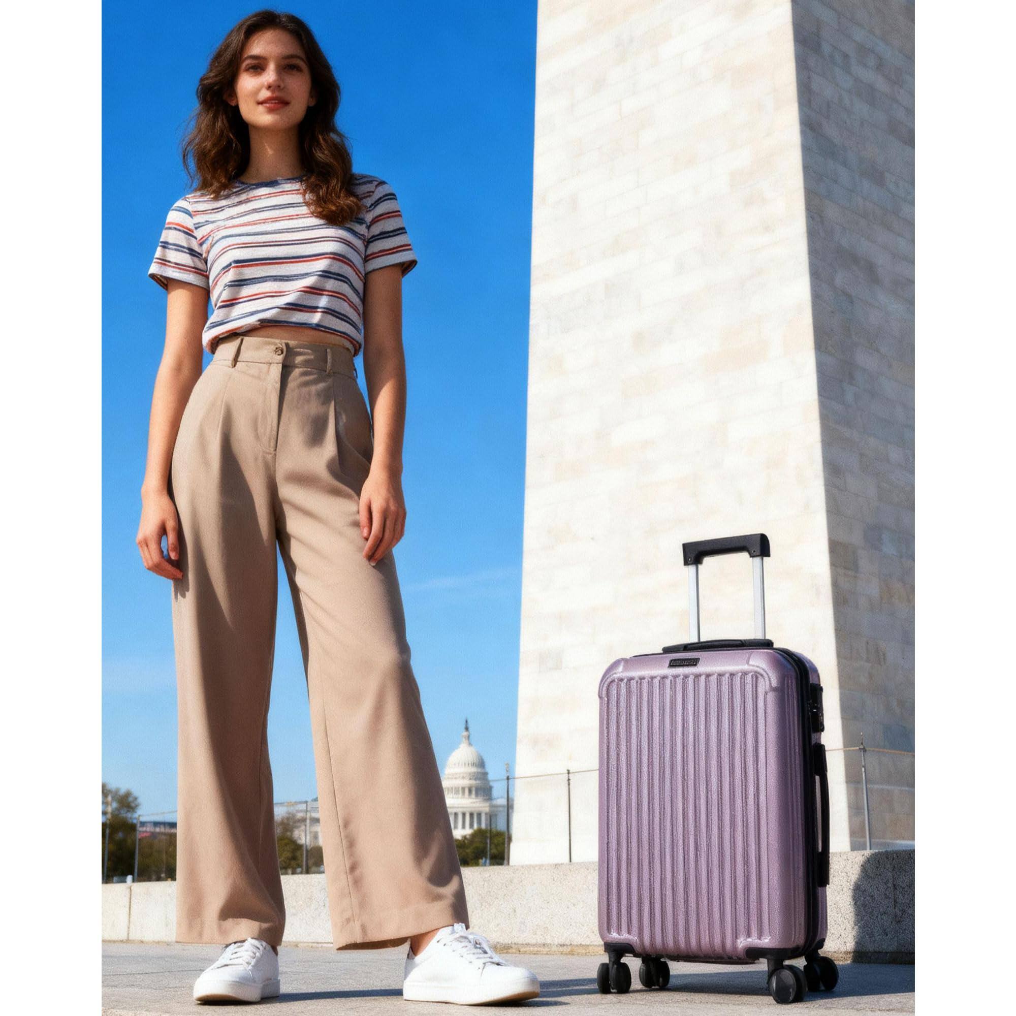 Alt View 9. Dapper Styles - Carry On Luggage Airline Approved Durable Hard Shell Suitcases - Black-20 Inch Carry-on.