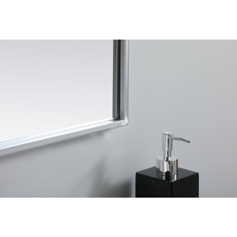 Back. Elegant Decor - Metal Frame Arch Mirror 30x30 Inch in Silver - Silver.