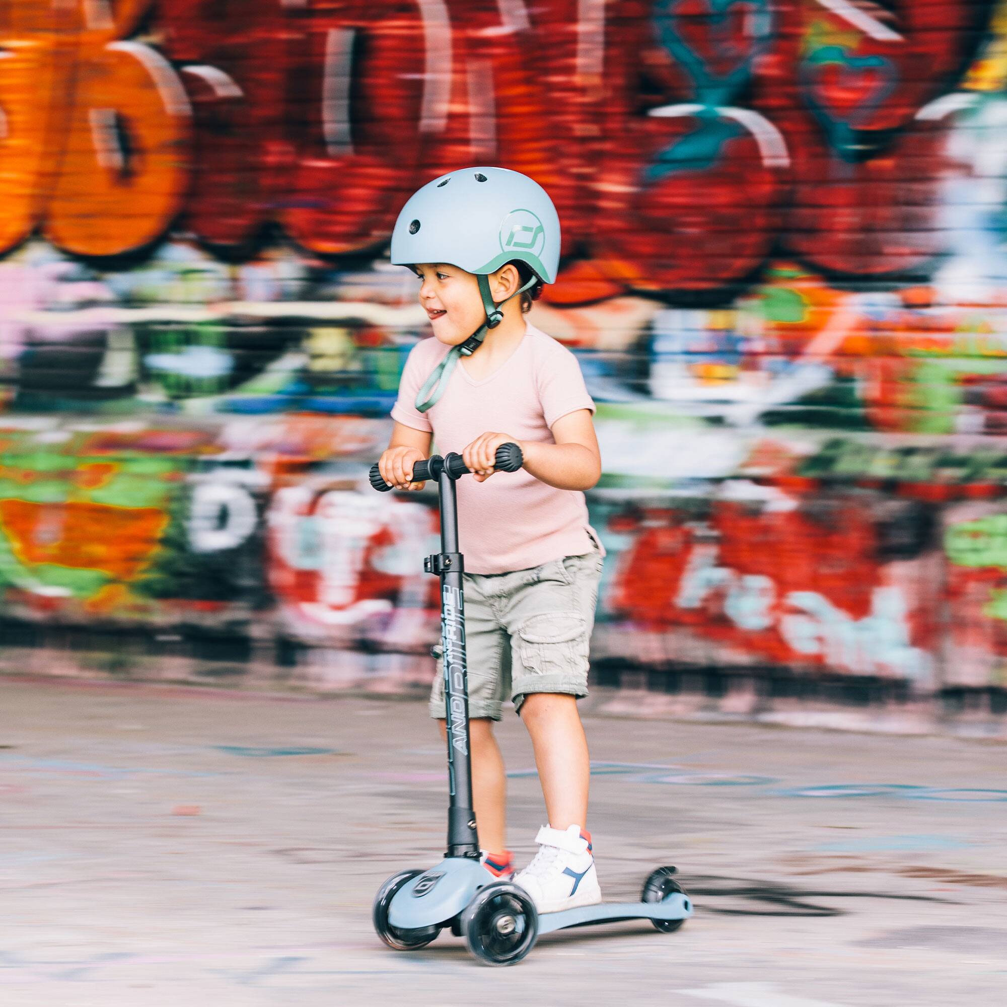 Alt View 2. Scoot & Ride - Scoot & Ride Stand-up Push Scooter for Children Ages 3-6, Highwaykick 3, Steel - Steel.