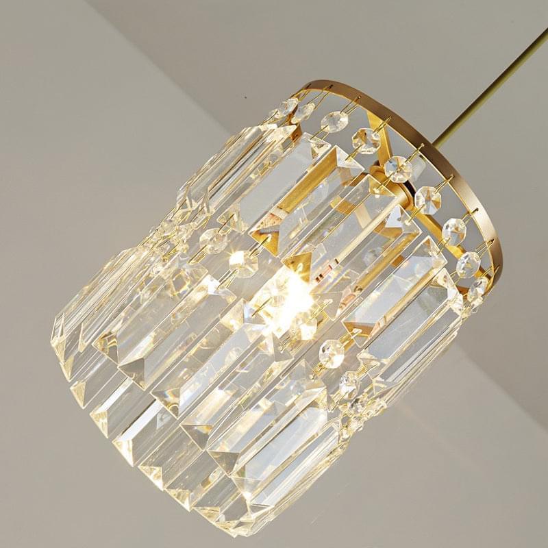 Alt View 1. Siljoy - 1- Light Gold Crystal Linear Pendant Light - Gold.