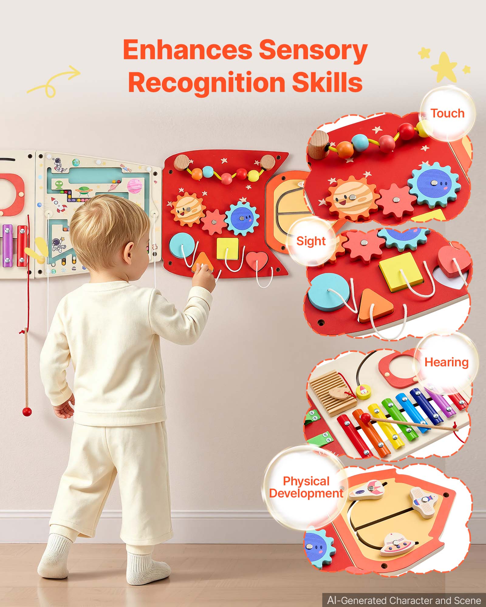 Enhances Sensory Recognition Skills

Touch
Sight
Hearing

Physical Development

AI-Generated Character and Scene