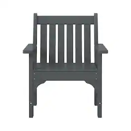 WestinTrends - Malibu Outdoor Patio HDPE Adirondack Dining Arm Chair - Gray
