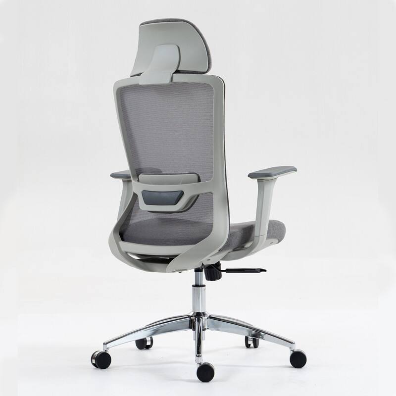 Alt View 4. HTUTWOO - High Back Mesh Office Chair, Adjustable Lumbar Support & Headrest, Breathable Mesh - Ergonomic,for Home Office, Study - Grey.