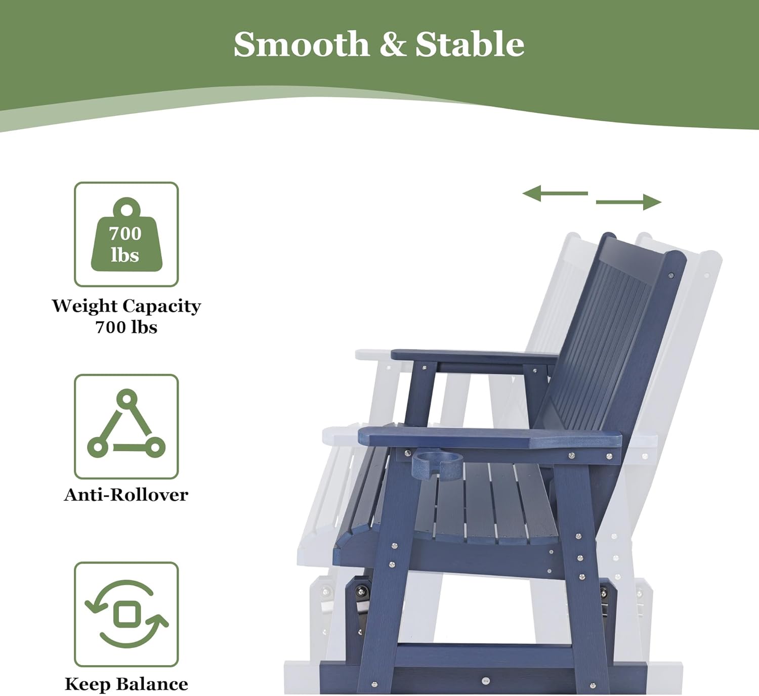 Smooth & Stable

- Weight Capacity: 700 lbs
- Anti-Rollover
- Keep Balance