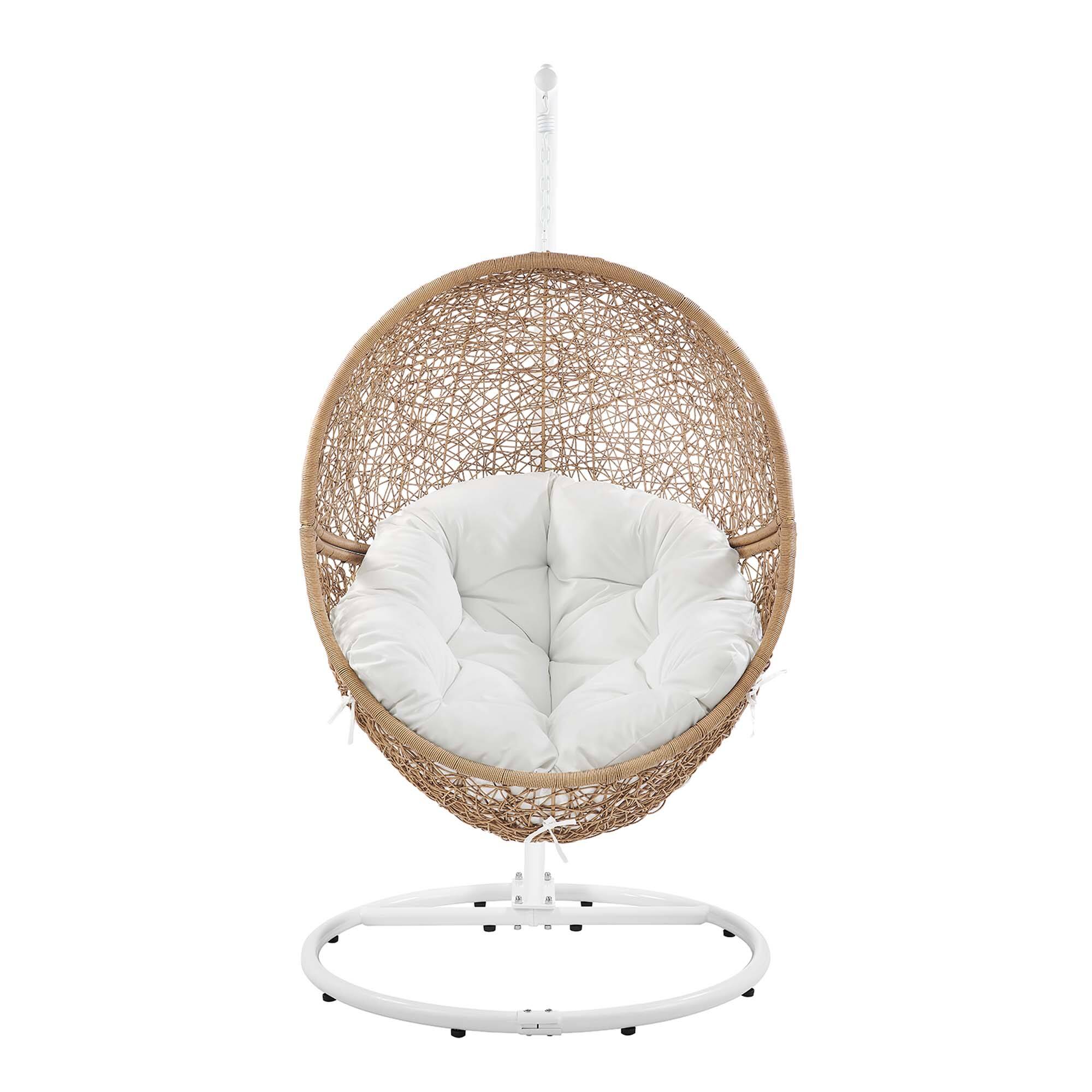 Alt View 5. Modway - Encase Outdoor Patio Rattan Swing Chair by Modway - Cappuccino White.