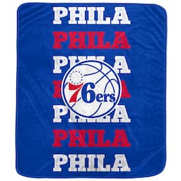 Pegasus - Philadelphia 76ers 60'' x 70'' Logo Wordmark Plush Blanket - Multicolor