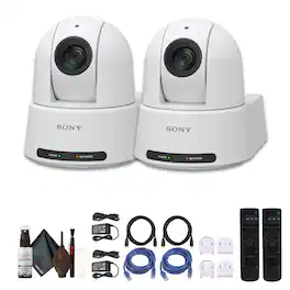 2 x Sony SRG-A40 4K PTZ Camera with Built-In AI and 30x/40x Clear Image Zoom - White