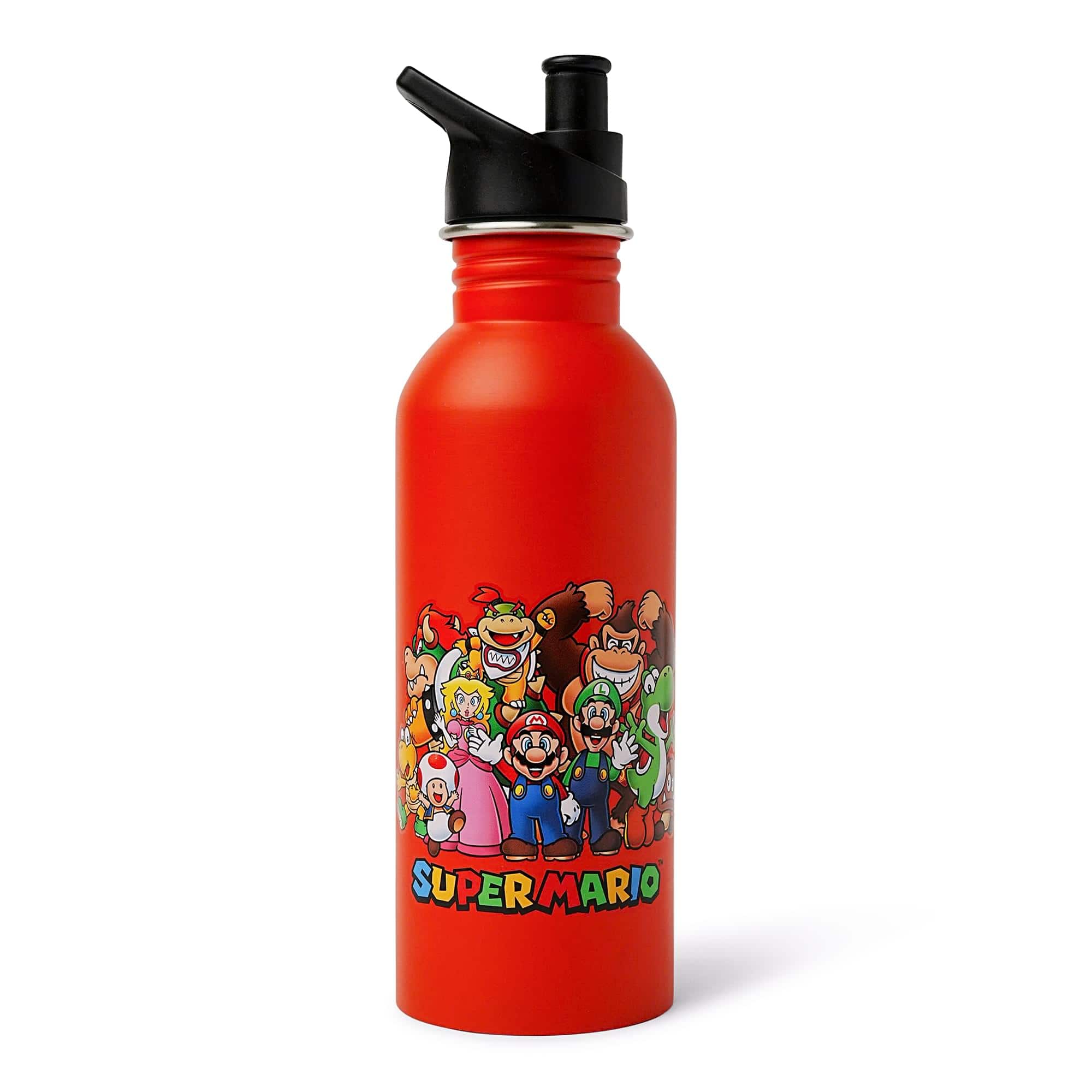 Pyramid America - Super Mario Lineup 25 Ounce Metal Canteen Bottle - Red