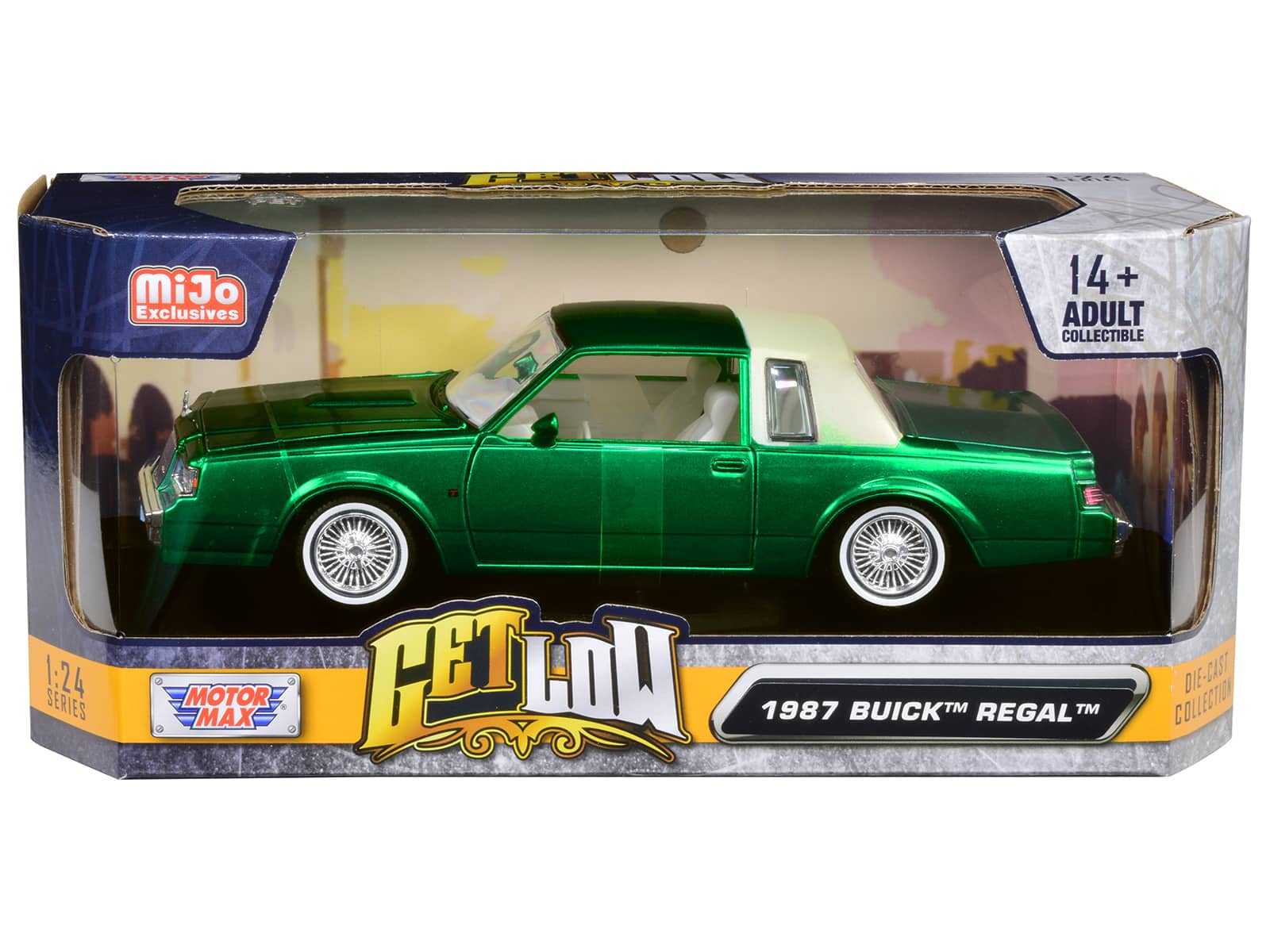 "1987 Buick Regal Green Metallic with White Interior ""Get Low"" Series 1/24 Diecast Model Car by Motormax" price history on PriceWatchPro