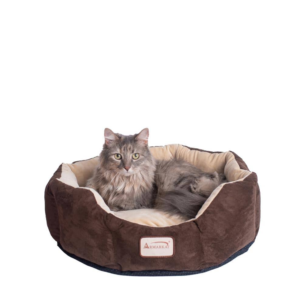 Armarkat - Pet Bed With Polyfill In and Mocha For Cats And Extra Small Dogs - Beige