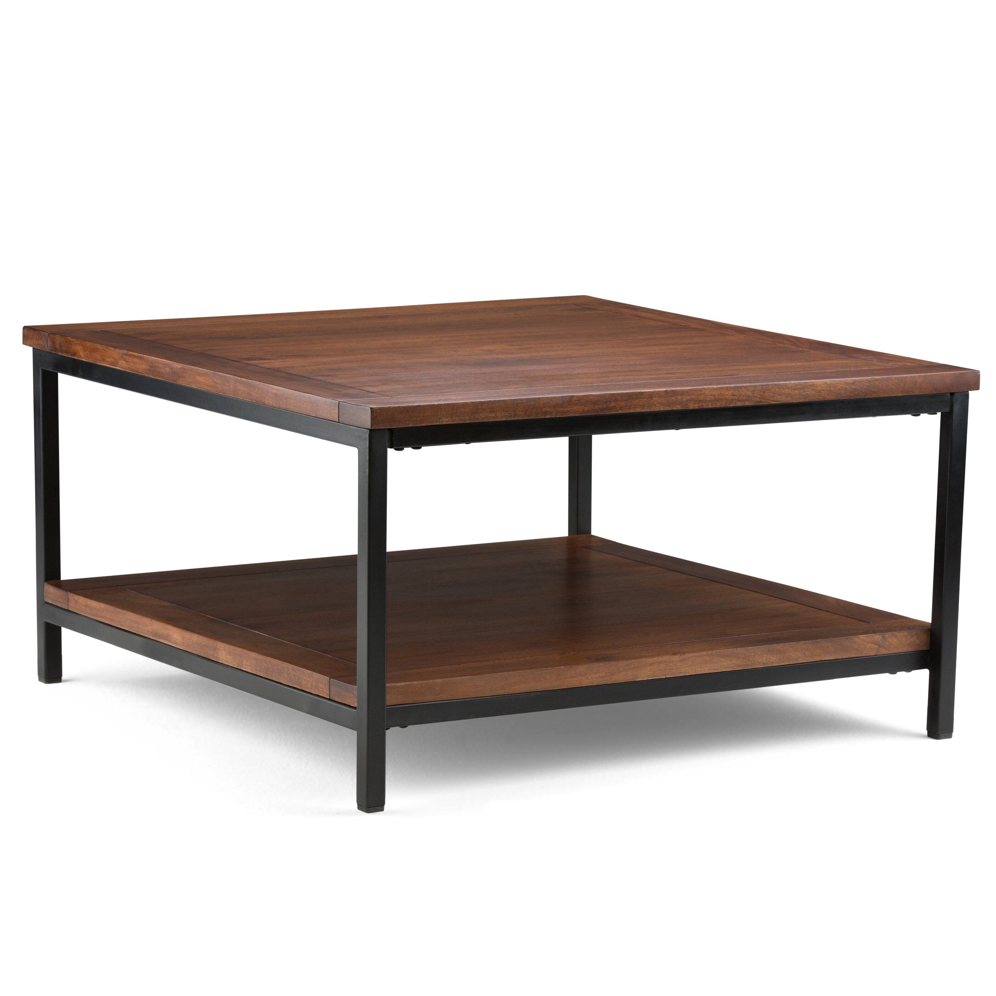 Alt View 1. Simpli Home - Skyler 34 inch Coffee Table with 22 inch End Tables (Set of 3) - Dark Cognac Brown.