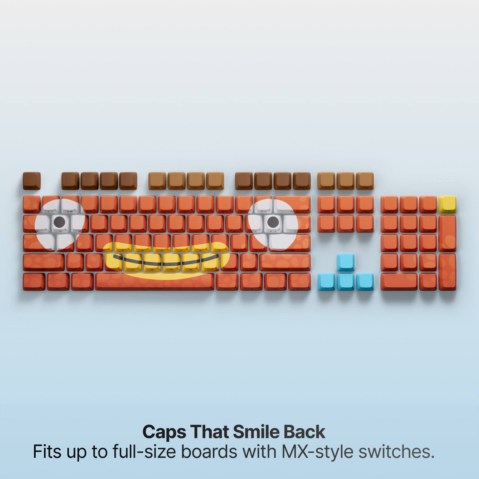 Caps That Smile Back  
Fits up to full-size boards with MX-style switches.
