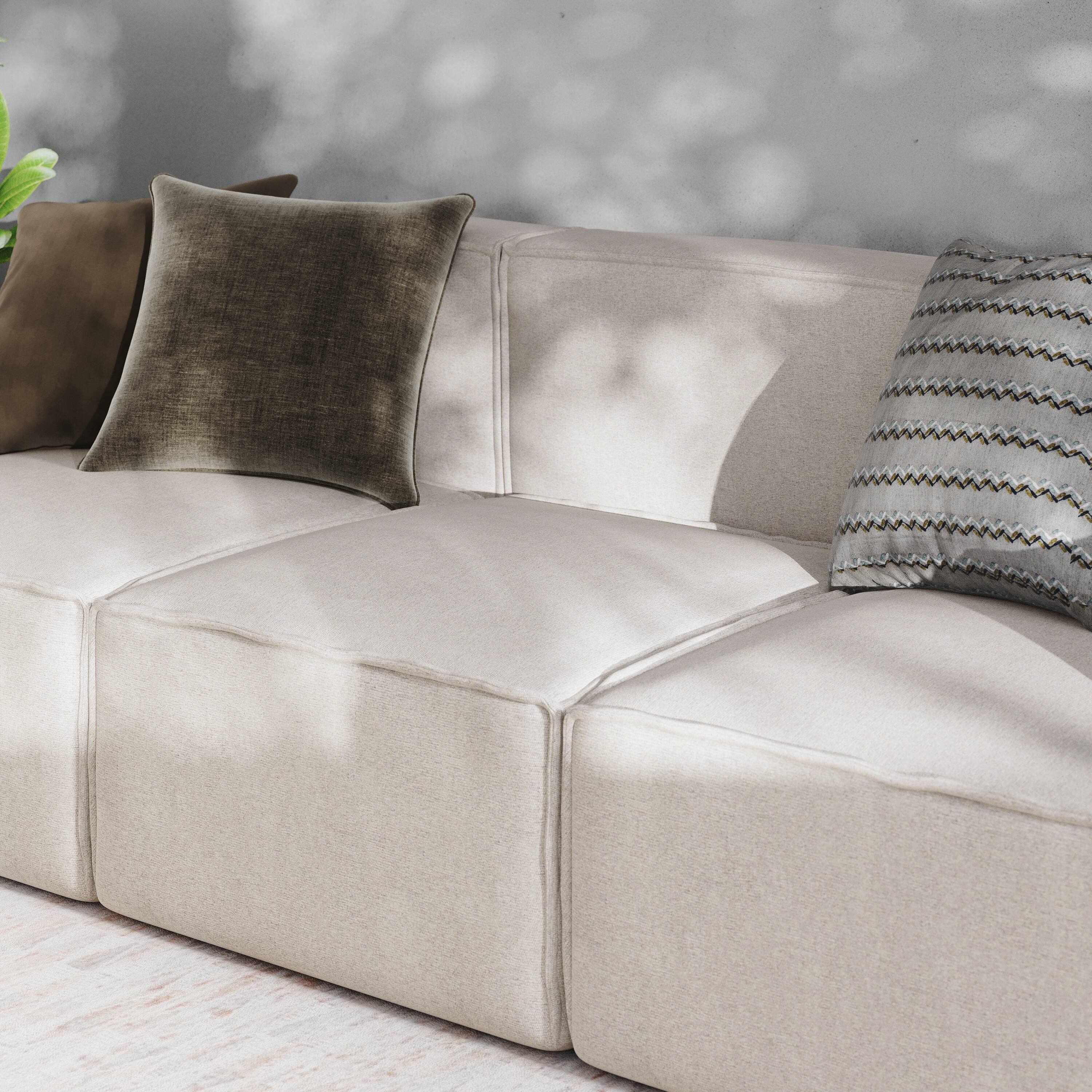 Alt View 3. Emma + Oliver - Farmount Modular Armless Middle Chair - Cream.