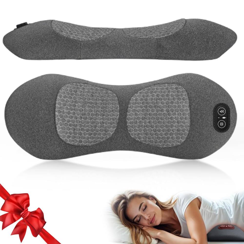 Front. Morfone - 3-in-1 Electric Lumbar Heating Massage Support Pillow for Car Home and Office Use.
