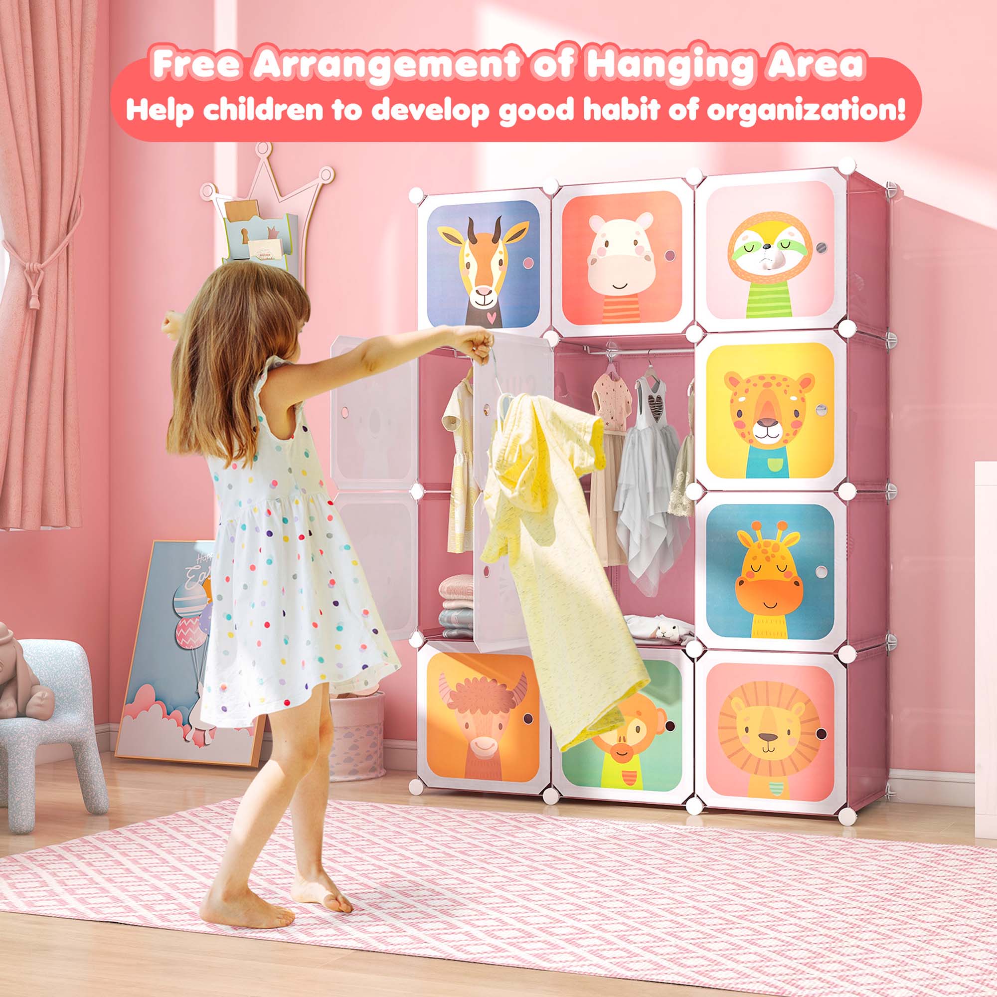 Free Arrangement of Hanging Area  
Help children to develop good habit of organization!