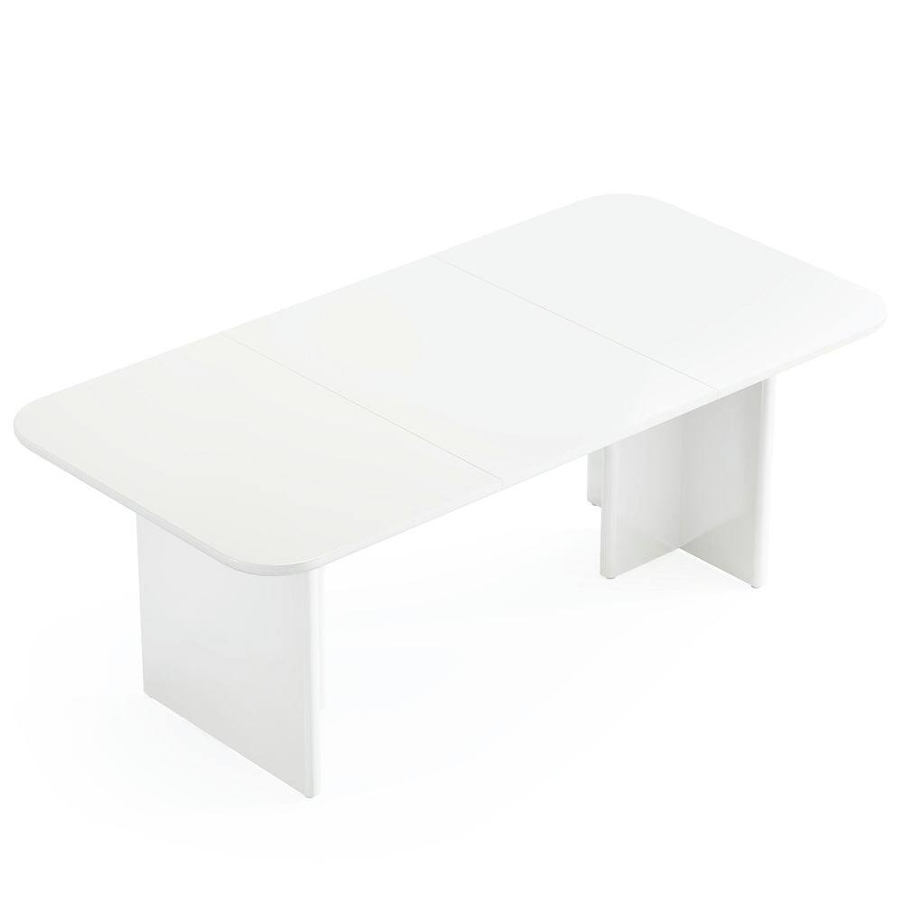 Back. Kadyn - Kadyn Study Writing Desk, Computer Desk,63-Inch Executive Desk, Modern Computer Desk with Arch Design Legs,White - White.