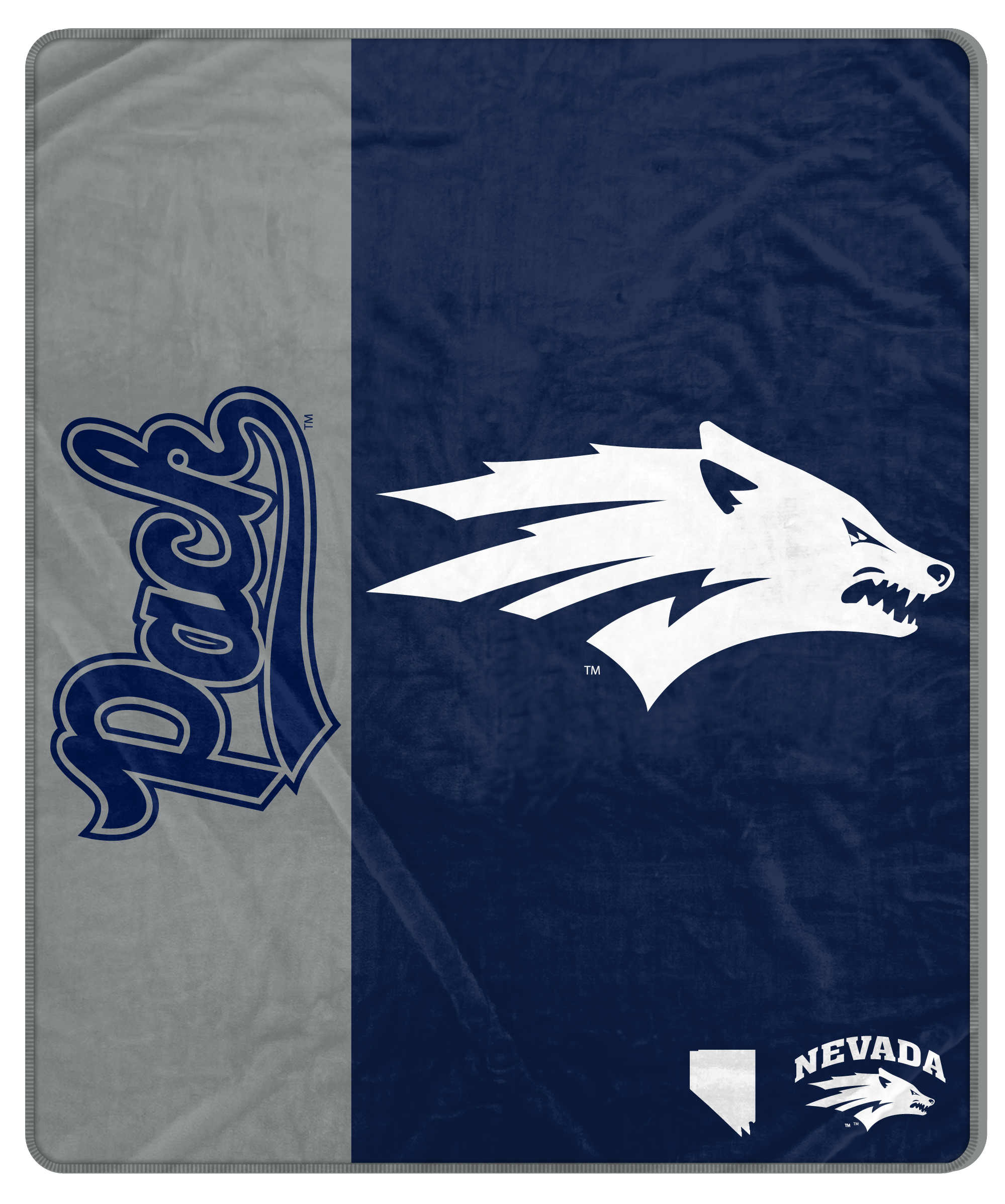 Pegasus - Nevada Wolf Pack 50" x 60" Endzone Ultra Soft Throw Blanket - Multicolor