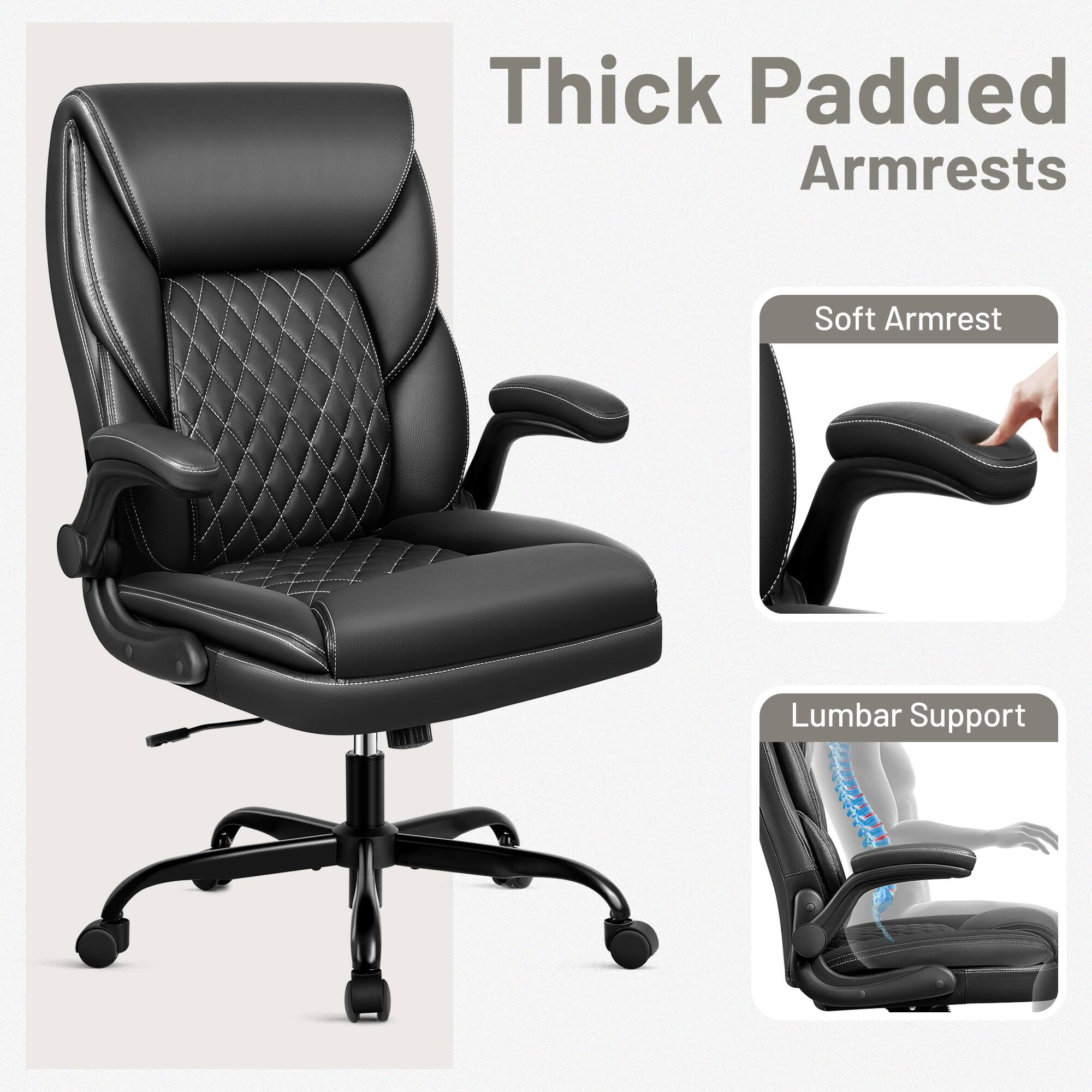 Thick Padded Armrests  
Soft Armrest  
Lumbar Support